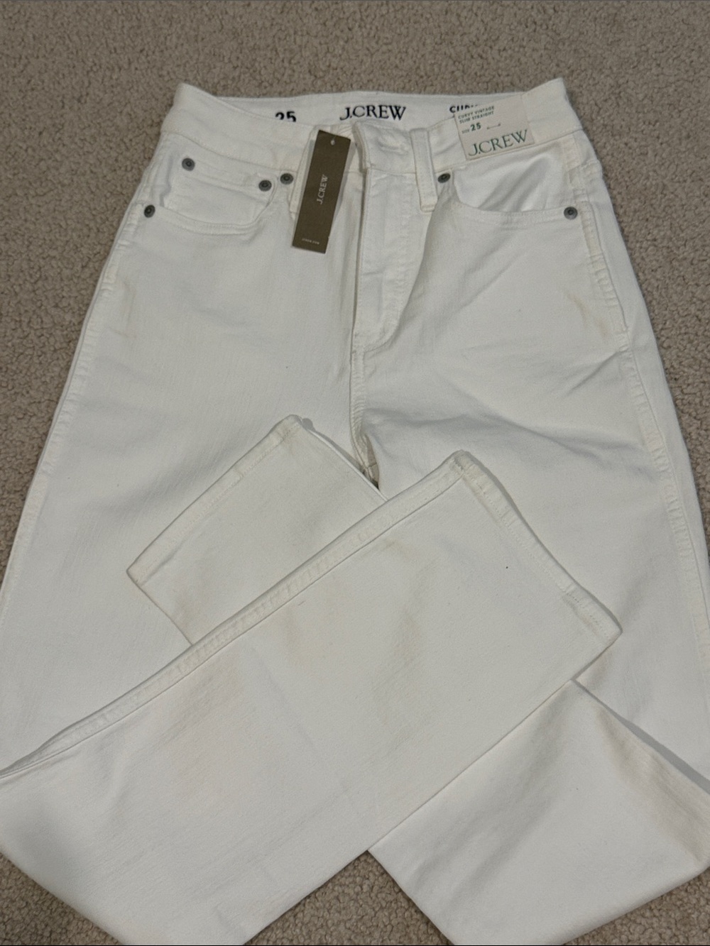 J. Crew women’s White Slim straight Jeans